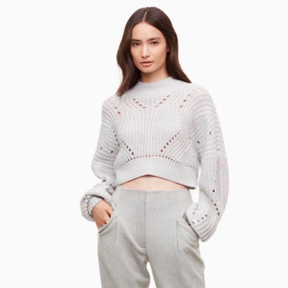 Aritzia Wilfred - Goulaine cropped merino wool sweater